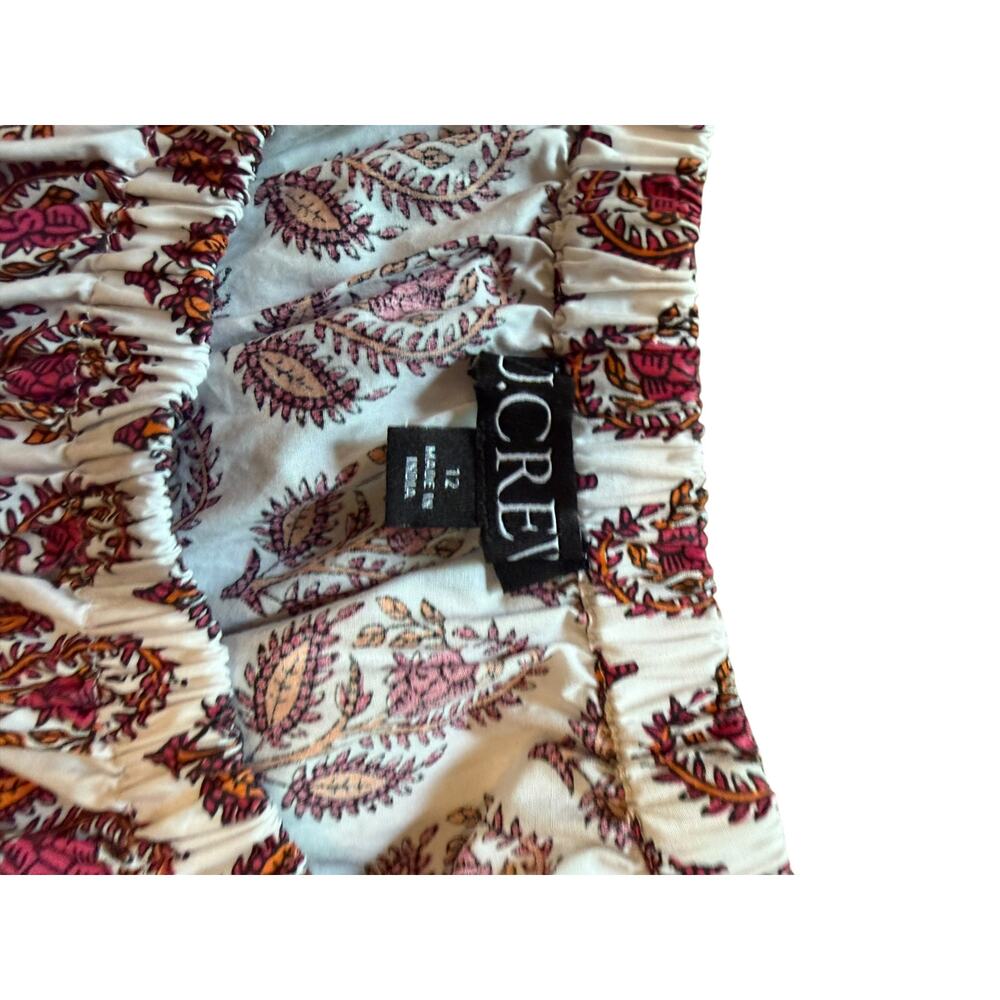 J.Crew Re-Imagined Block Print Mini Dress | Puff Sleeve | Smocked | Size 12 - Picture 6 of 11